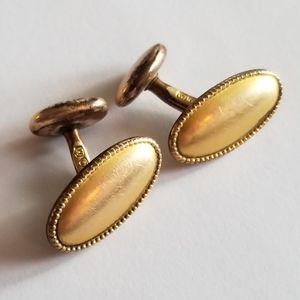 Antique cufflinks by W.G. Clark & Co gold tone Edwardian bean back WGC